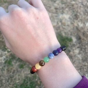 Multicolor 7 Chakra Beaded Bracelet (handmade)